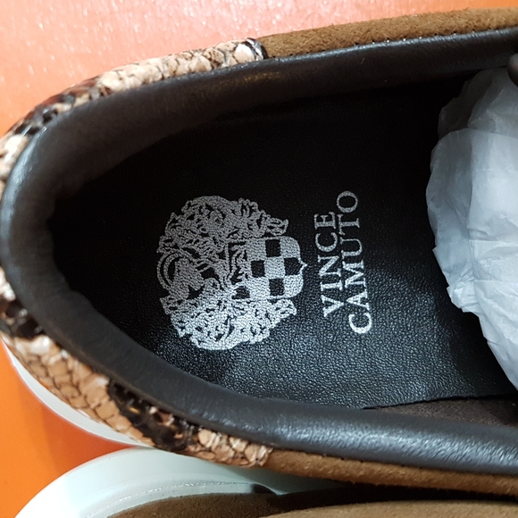 NEW Vince Camuto Leather & Suede Bling Rhinestone Multi-toned Sneakers - Picture 11 of 17